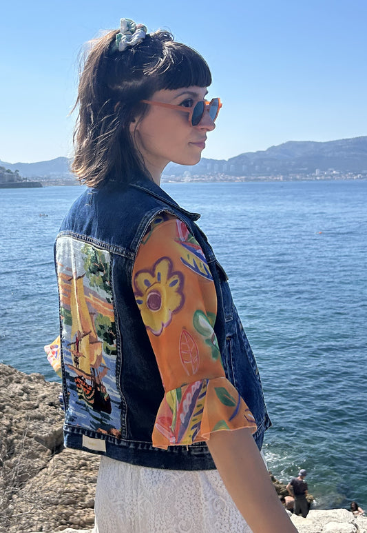 Upcycled Sleeveless Jacket La Caravelle (S)