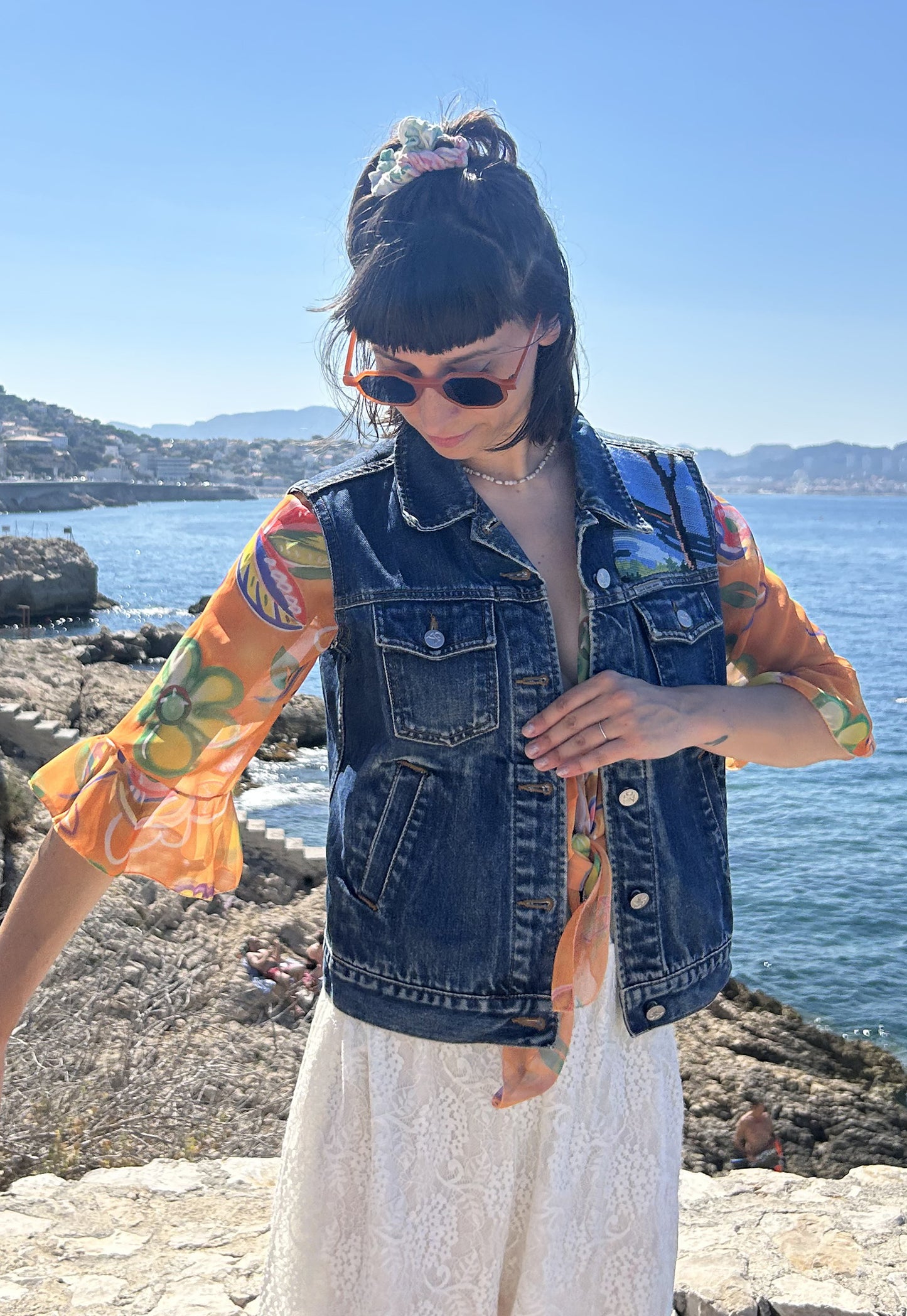 Upcycled Sleeveless Jacket La Caravelle (S)