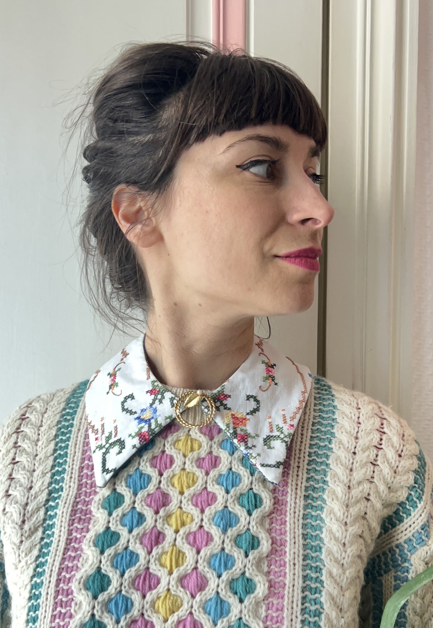 Upcycled detachable collar Simone