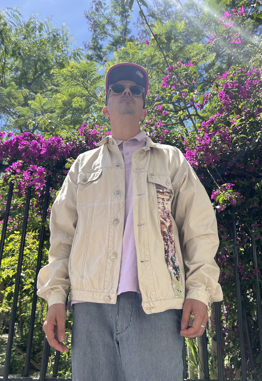 Upcycled jacket Peacock (L)