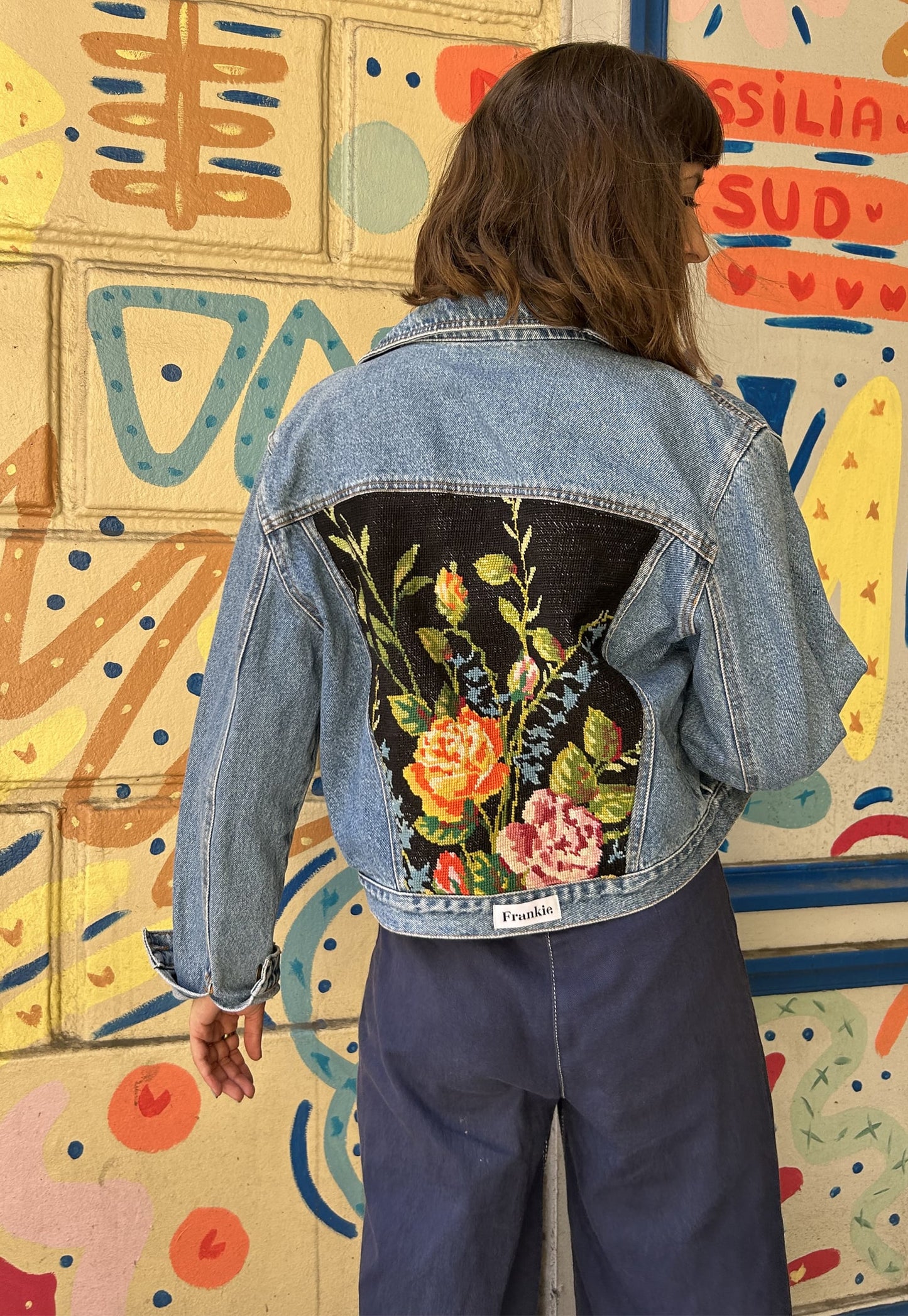 Frankie upcycled jacket Wild Roses (S/M)