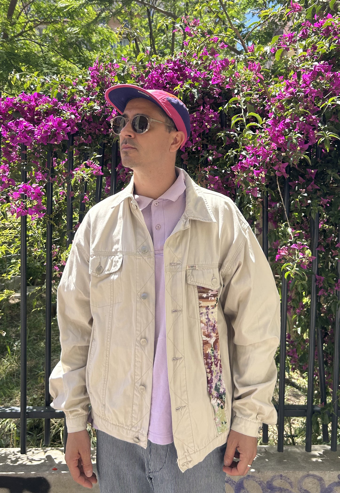 Upcycled jacket Peacock (L)