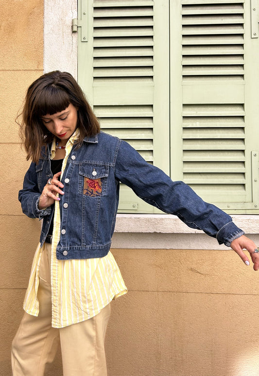 Upcycled jacket Wild flowers (XS)