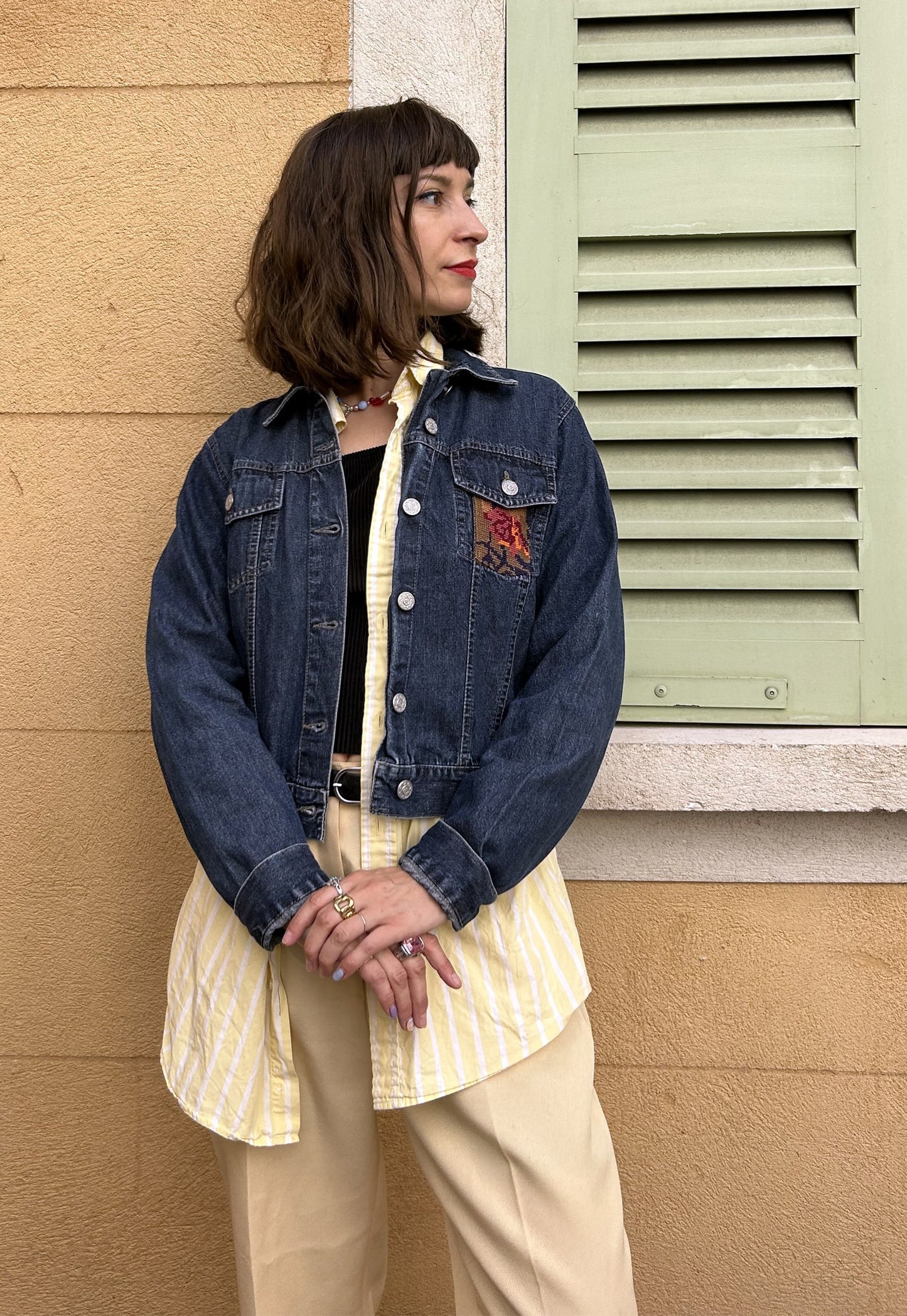 Upcycled jacket Wild flowers (XS)