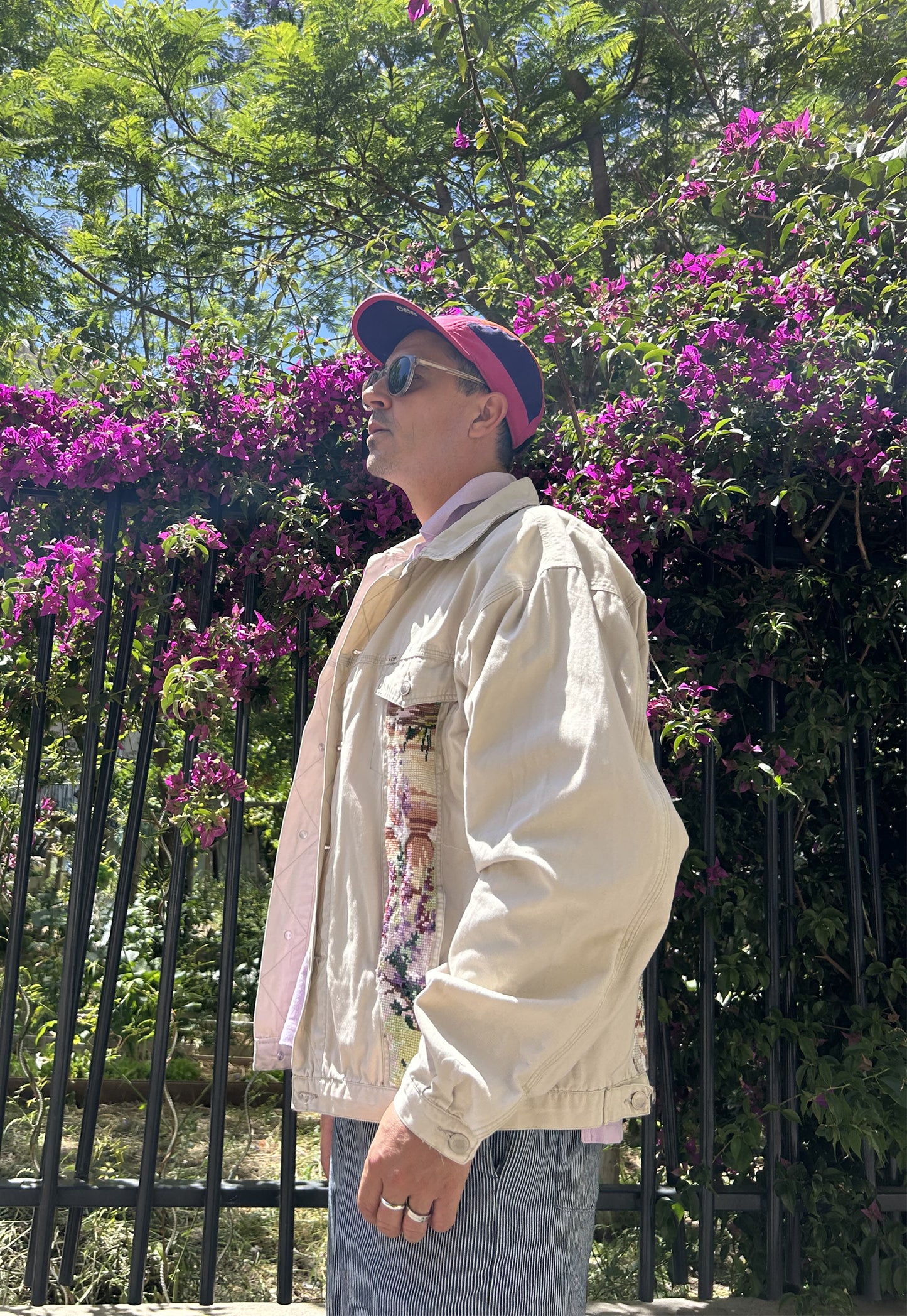 Upcycled jacket Peacock (L)