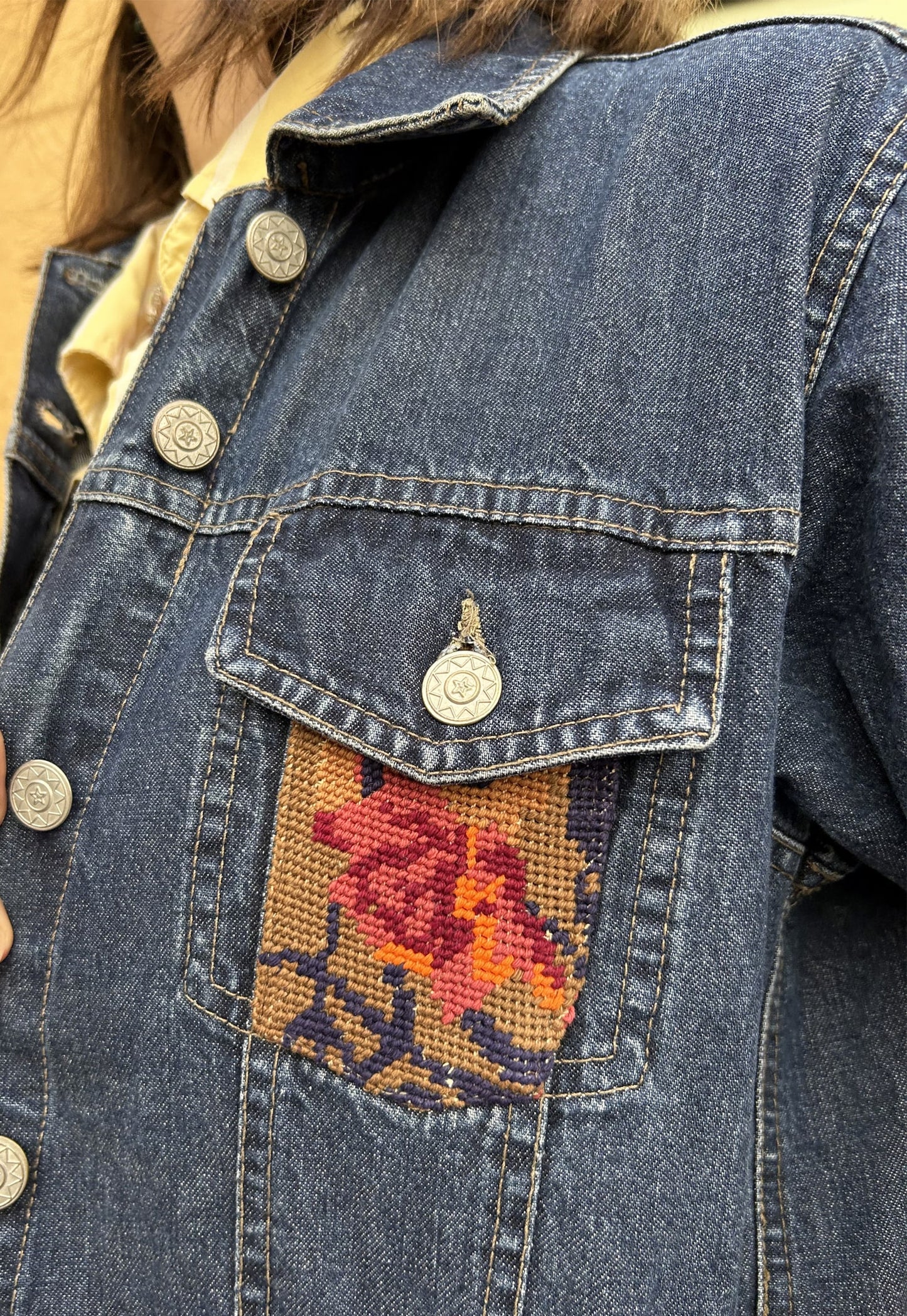 Upcycled jacket Wild flowers (XS)