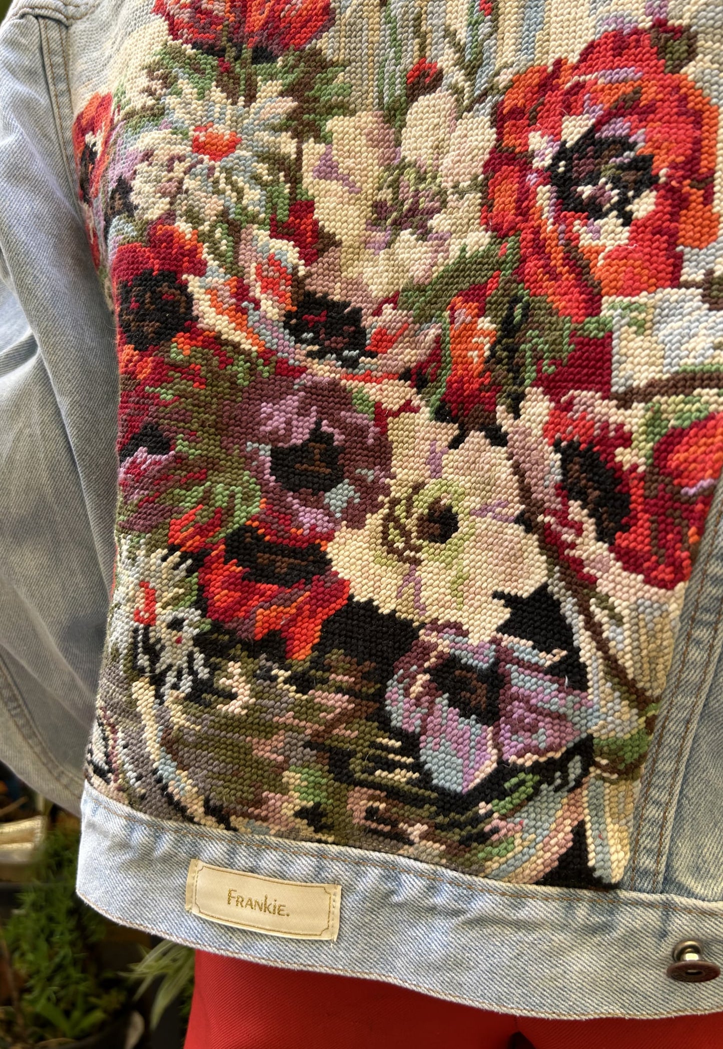 Frankie upcycled jacket Anémones (L)