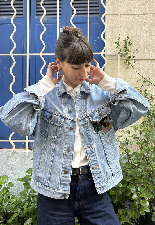 Upcycled jacket Ducks (S/M)