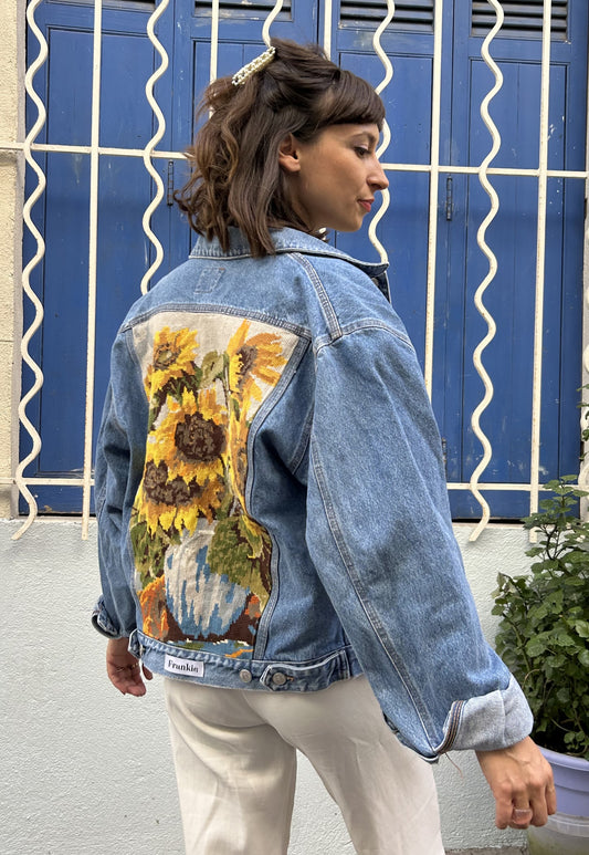 Frankie upcycled jacket Sunflowers (M/L)