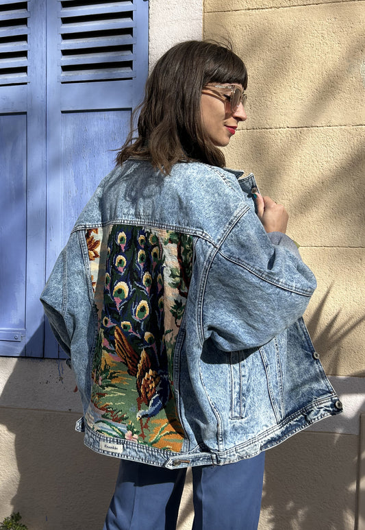 Upcycled jacket Majestic Peacock (XL/XXL)