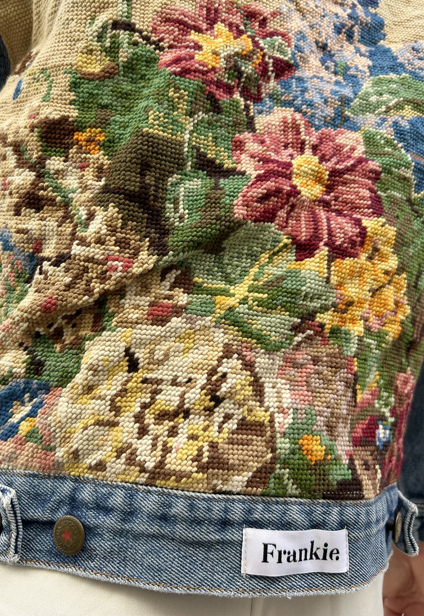 Frankie upcycled jacket Pastel Bouquet (M)