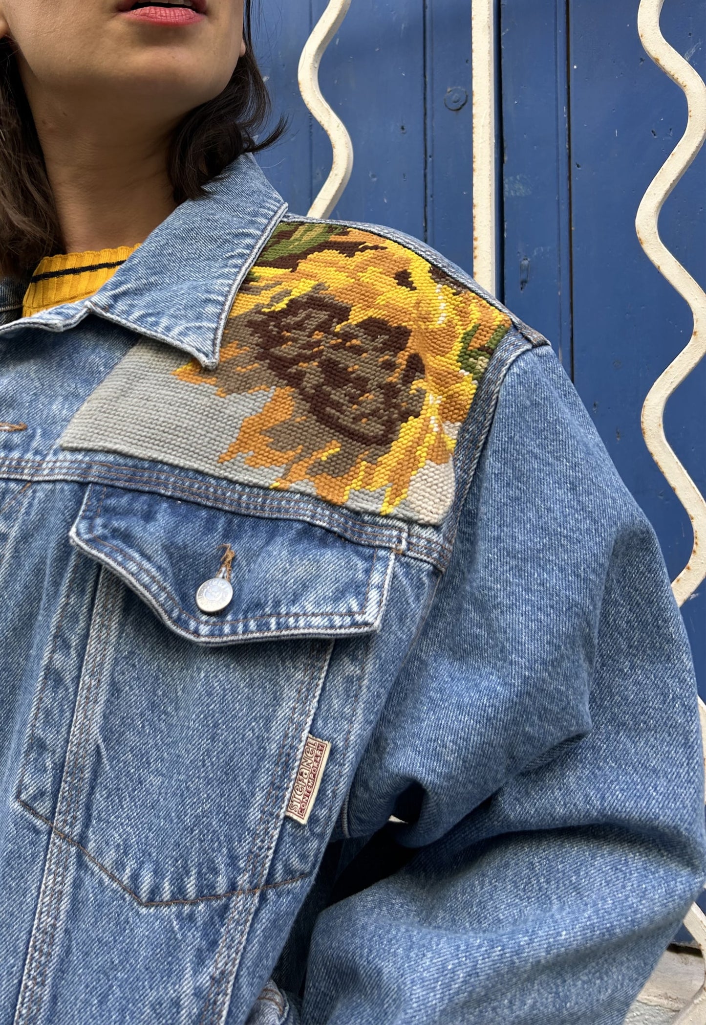 Frankie upcycled jacket Sunflowers (M/L)