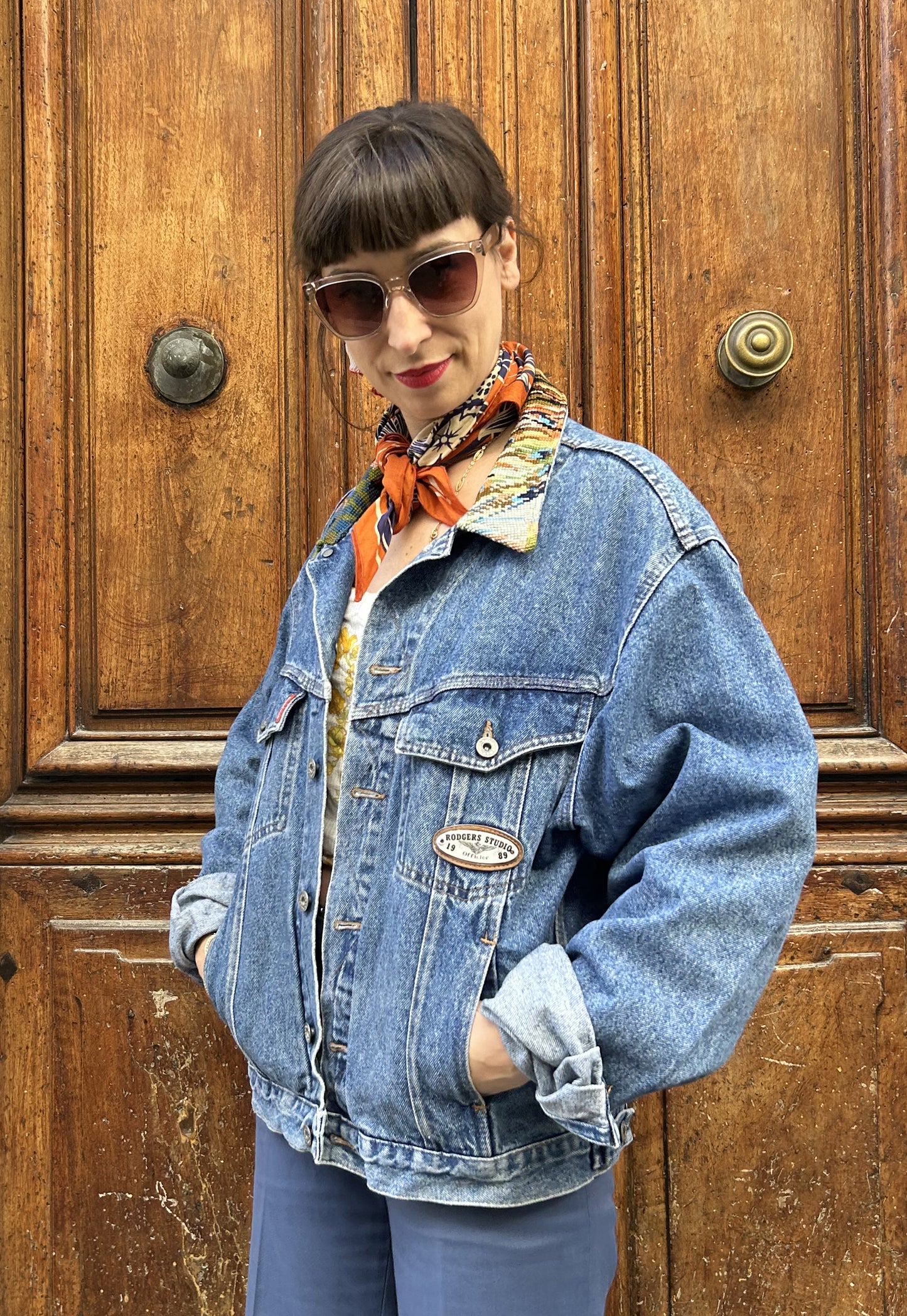 Upcycled jacket Peacock (M/L)