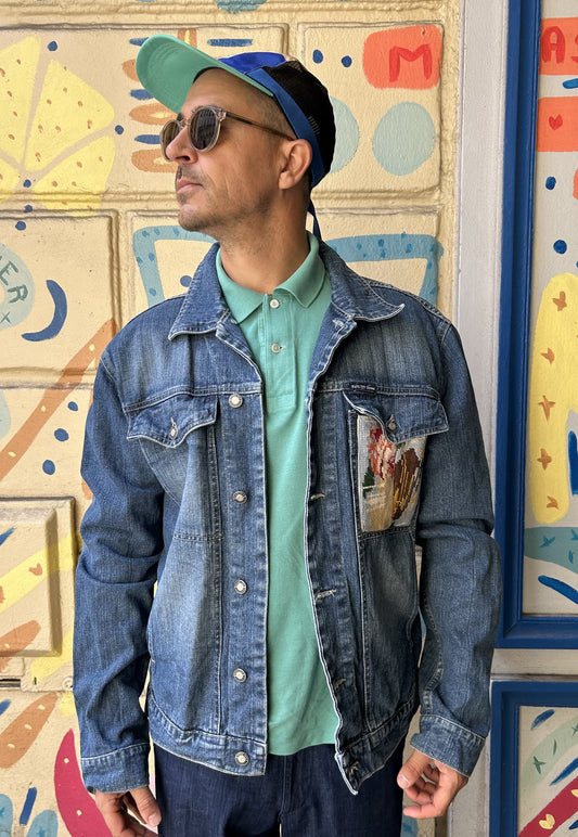 Frankie upcycled jacket Bouquet Pastel (L)