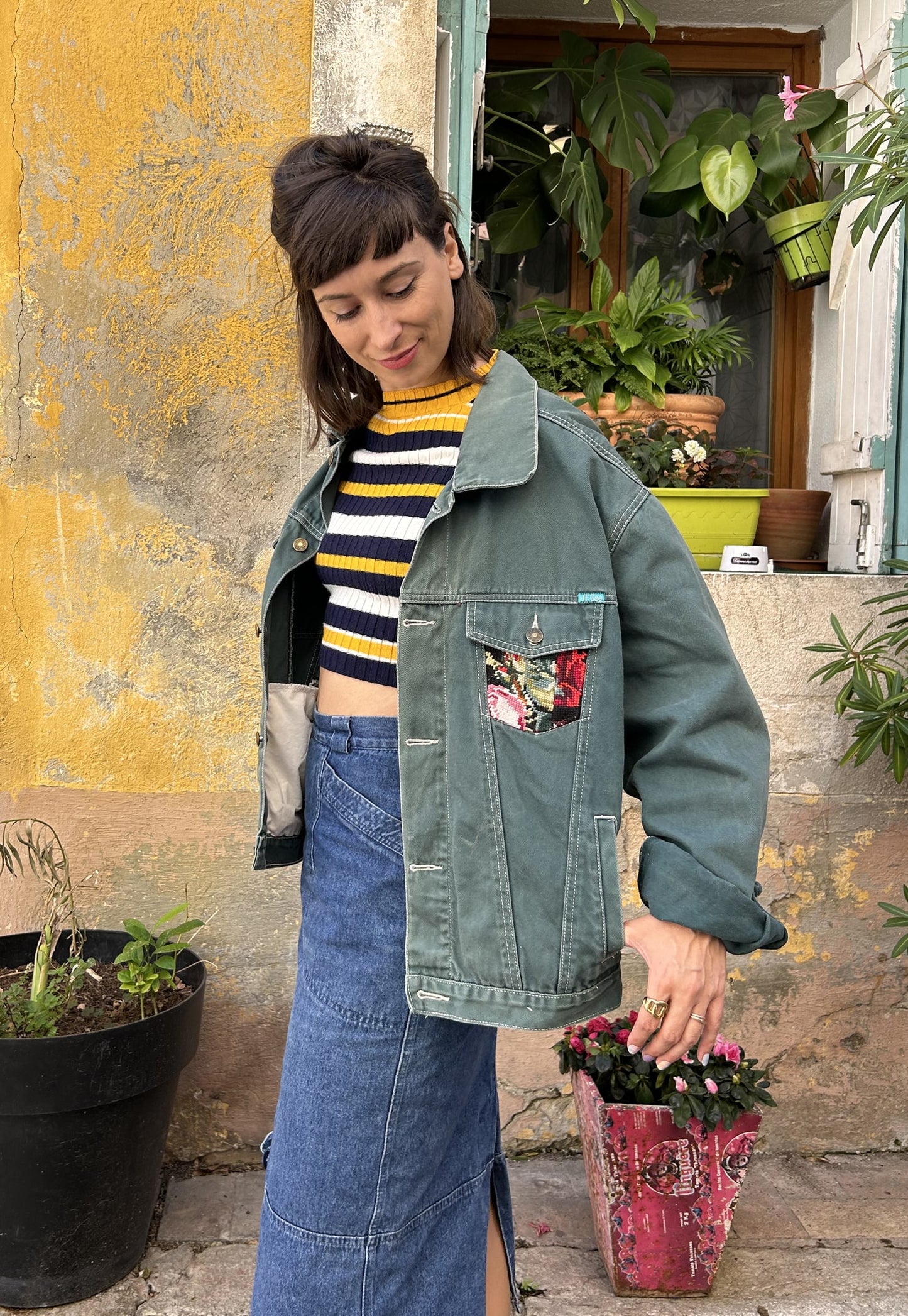 Frankie upcycled jacket Wild flowers (M/L)