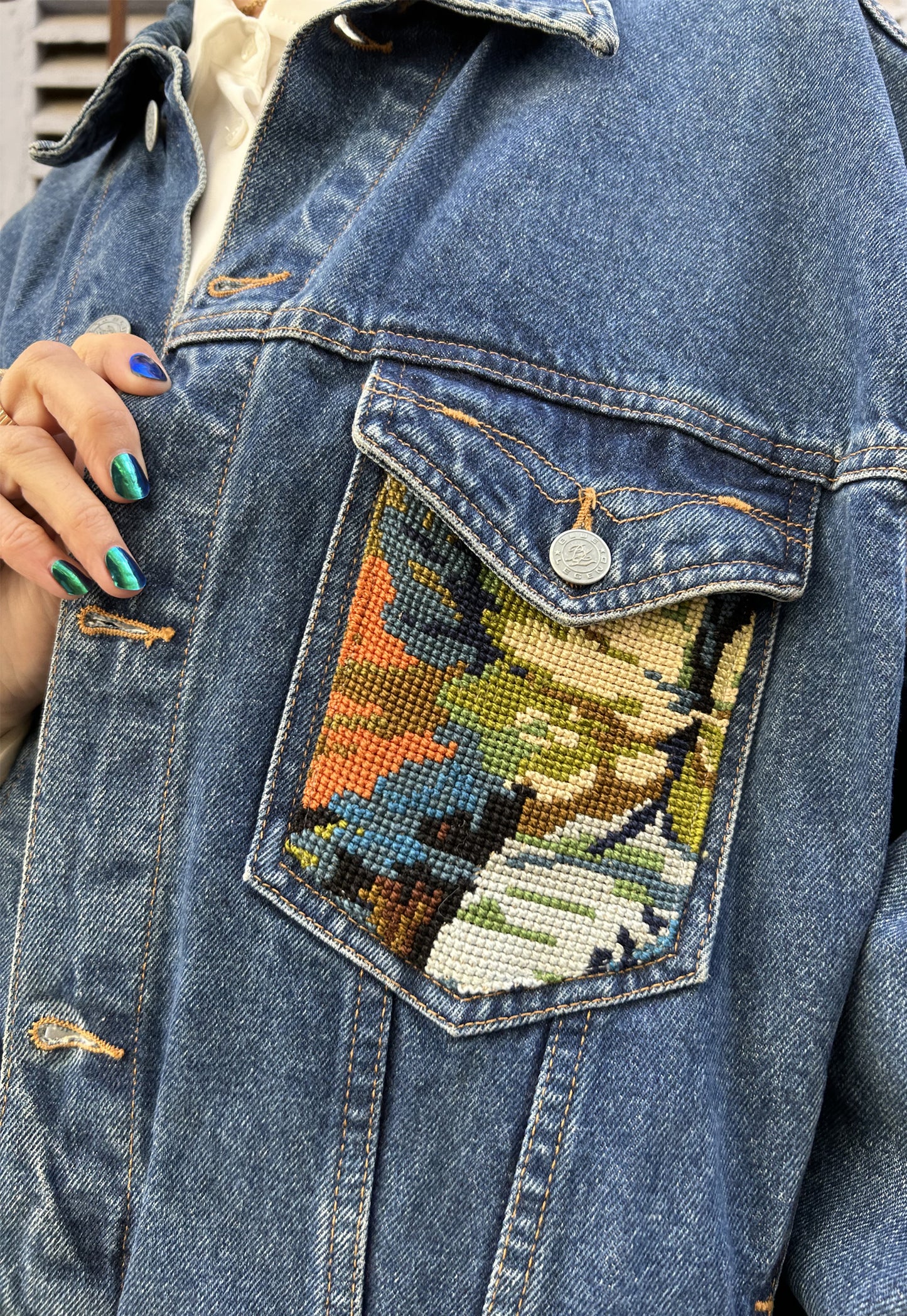 Upcycled jacket Peacock (L/XL)