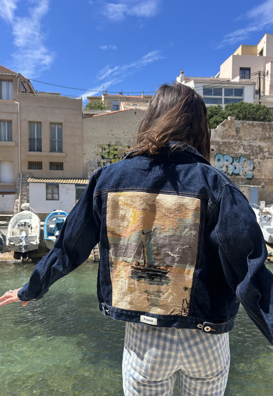 Upcycled jacket Blue Horizon (S)