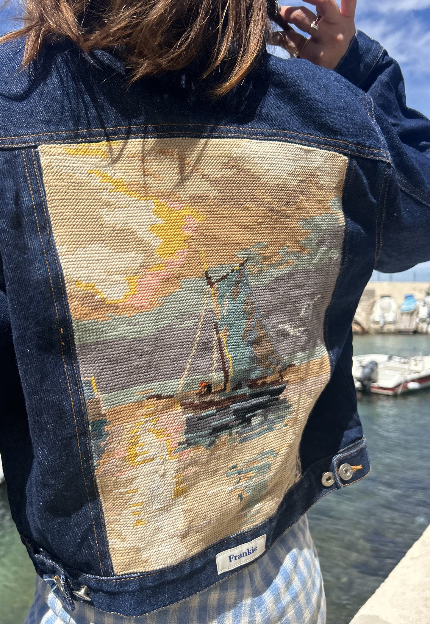 Upcycled jacket Blue Horizon (S)