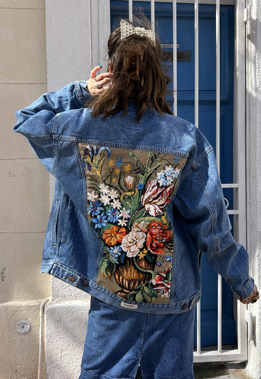 Upcycled jacket bouquet Holandais (L)