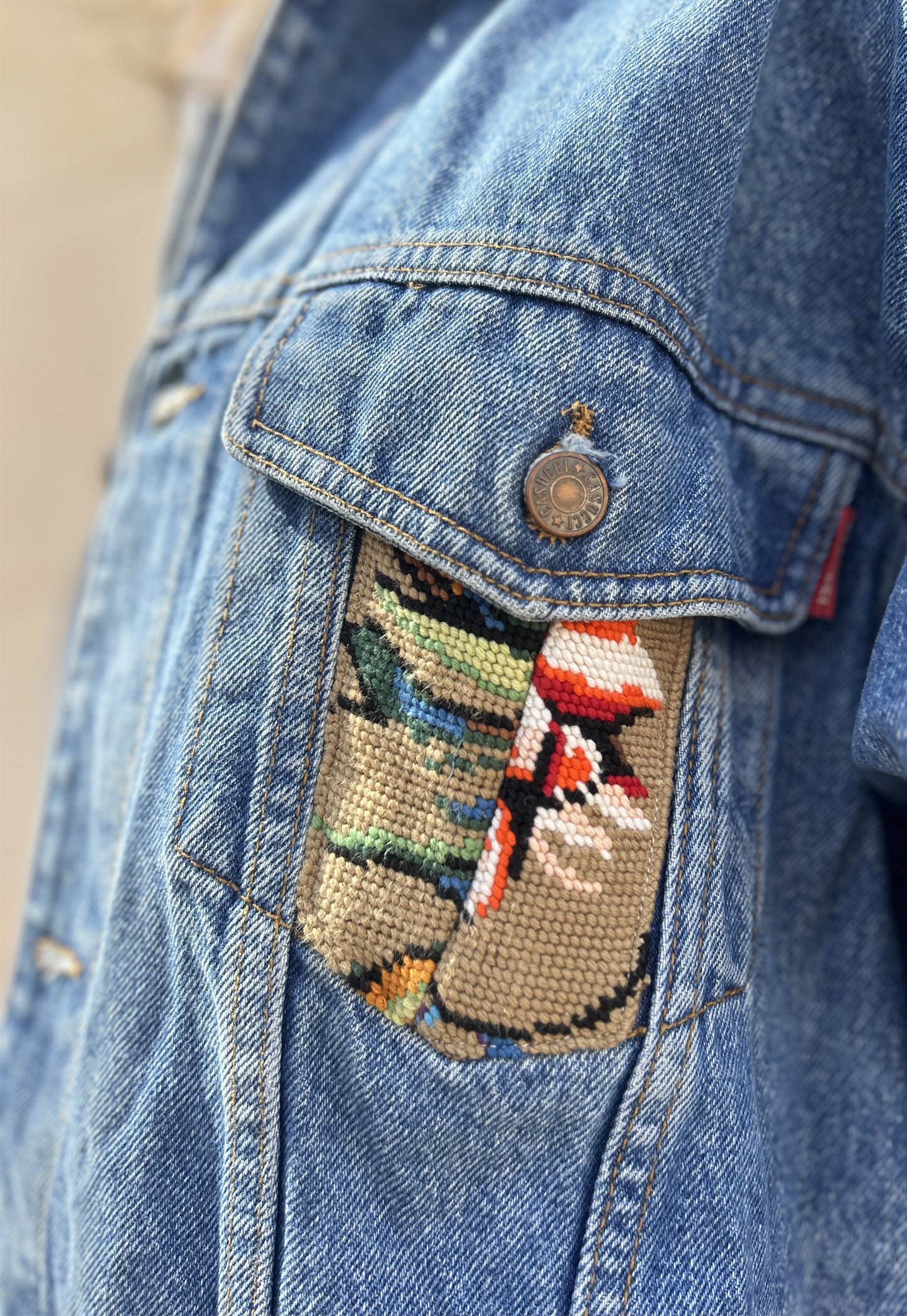 Upcycled jacket bouquet Holandais (L)