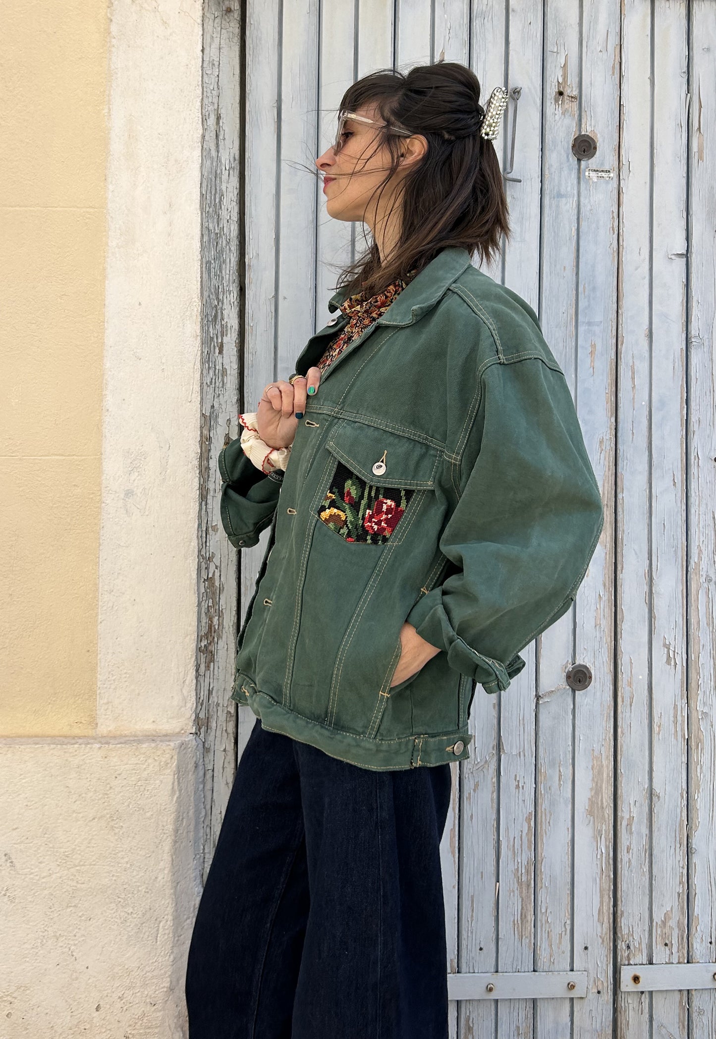 Upcycled jacket Bouquet (XS/S)