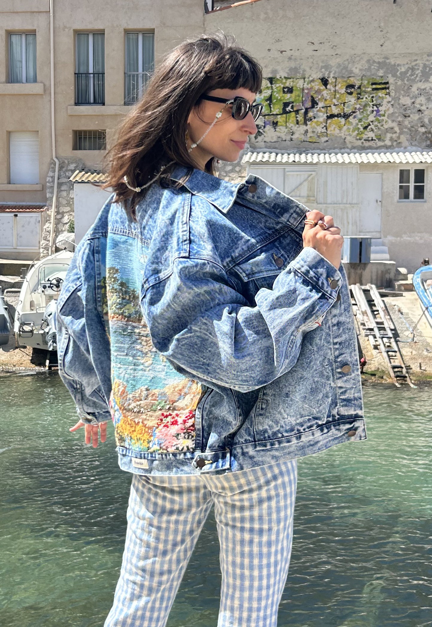 Upcycled jacket Côte Bleue (XL)
