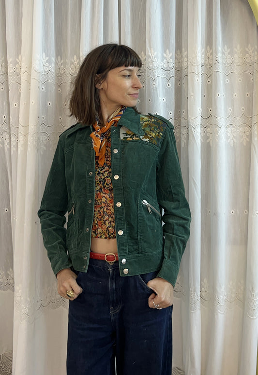 Upcycled jacket Flamingo tropical (XS/S)