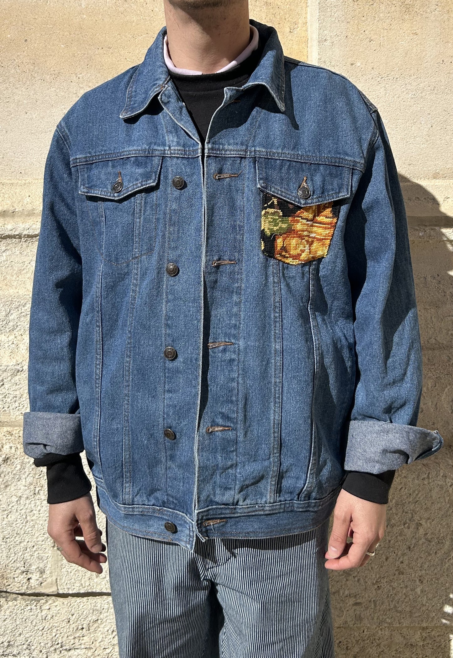 Upcycled jacket La Leçon de Piano (XL)