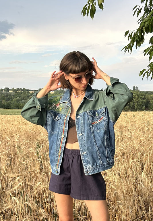 Upcycled jacket Lavender Fields (M/L)