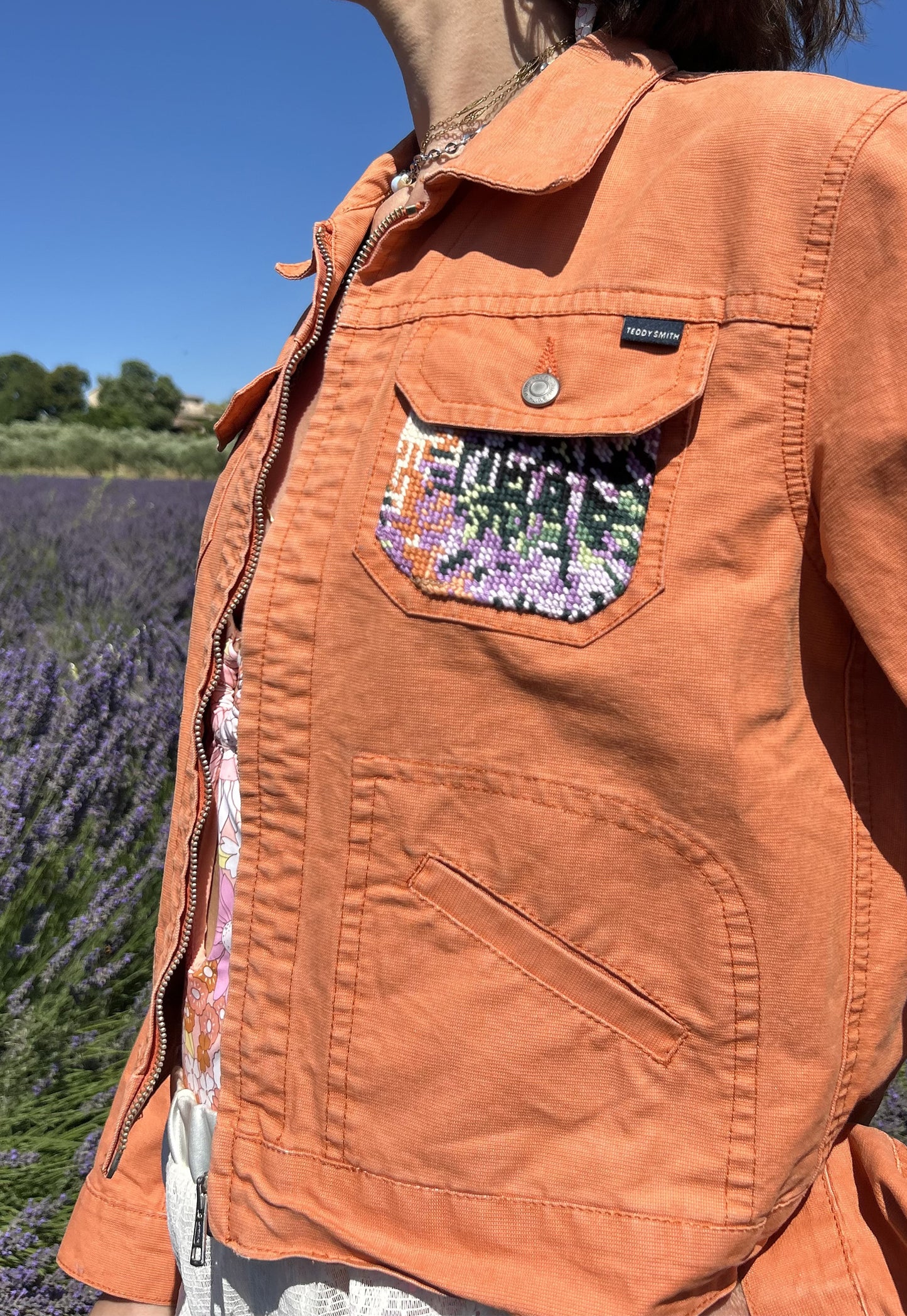Upcycled jacket Lavender Fields (S)
