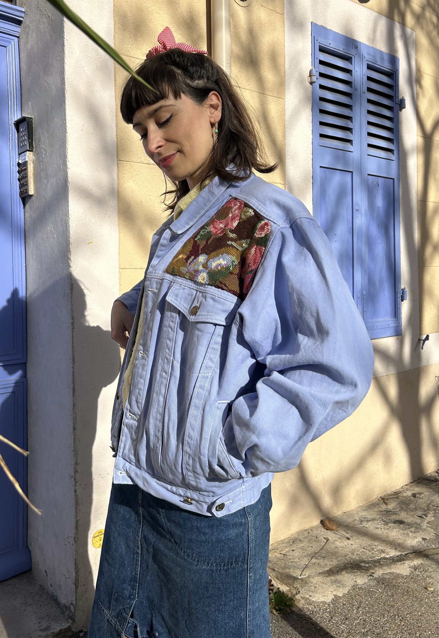 Upcycled jacket Le bouquet Hollandais (M)