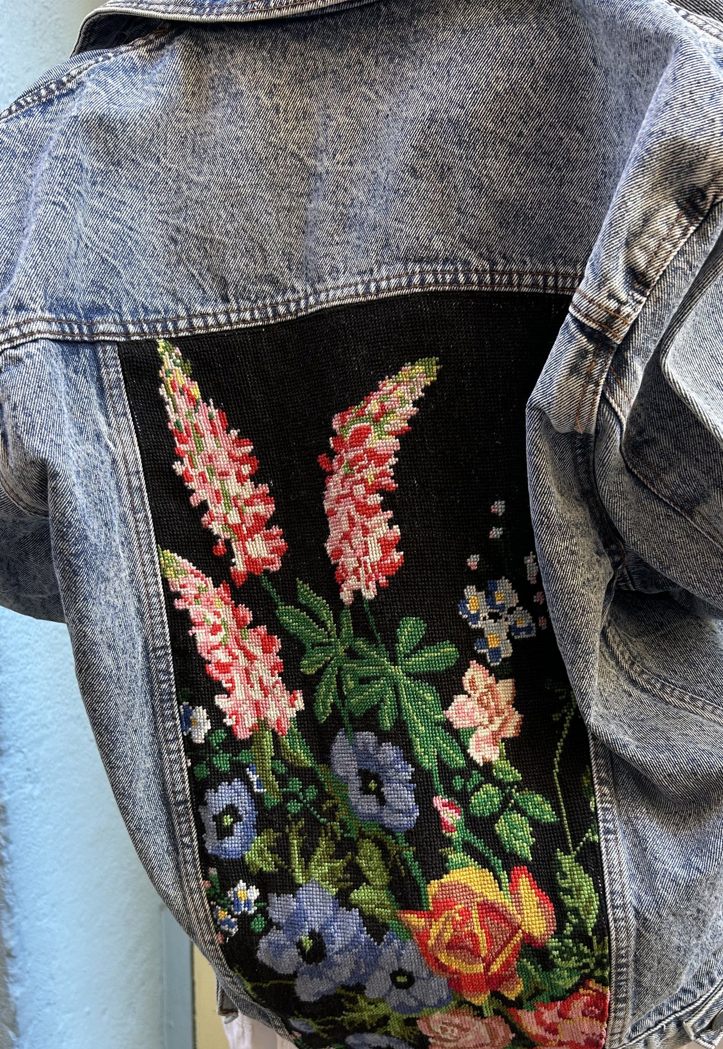 Upcycled jacket Wild flowers (L/XL)