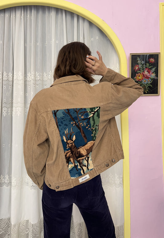 Upcycled jacket Oh Deer (S)