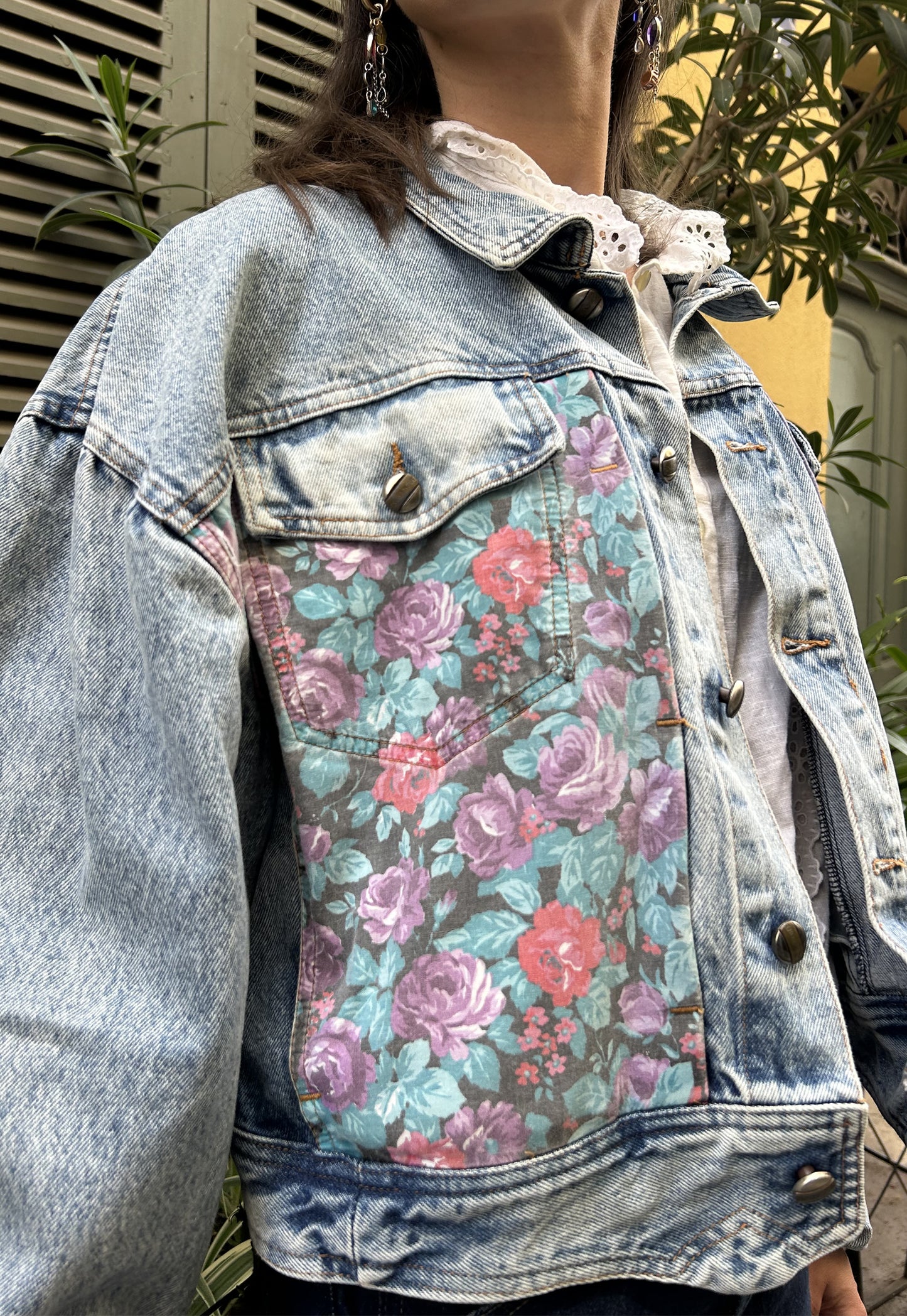 Upcycled jacket Orchids (M/L)