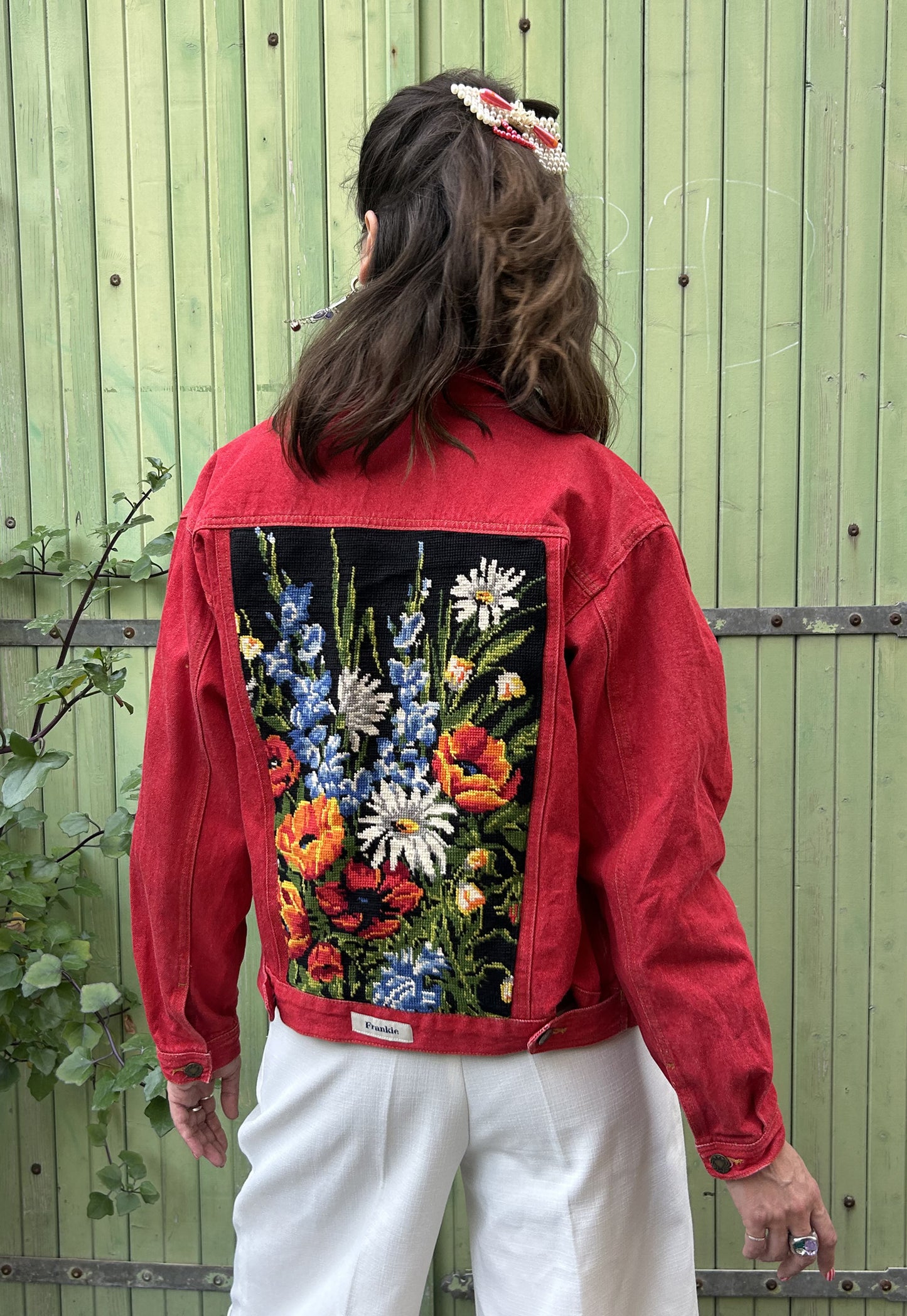 Upcycled jacket Fleurs des champs (S)