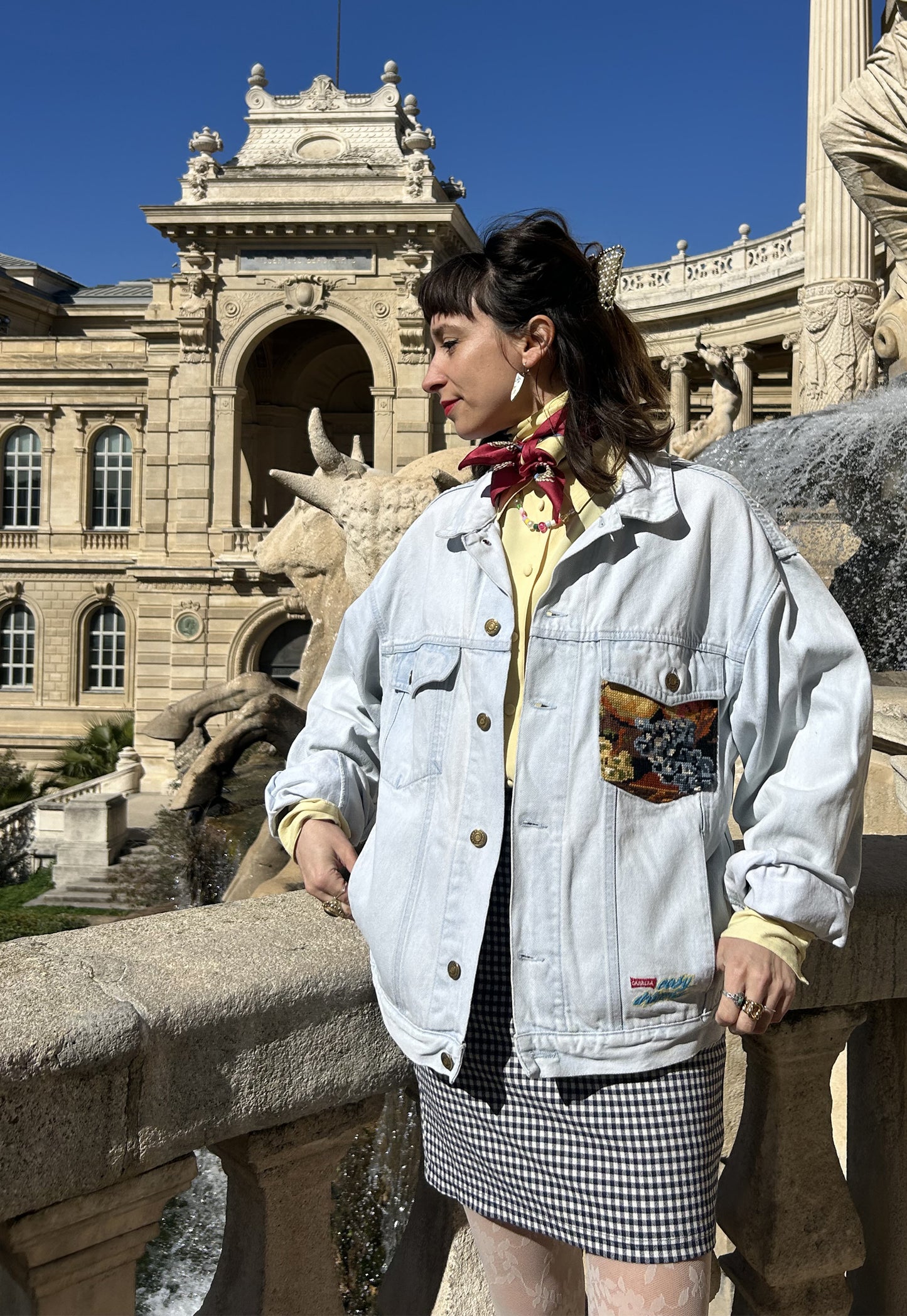 Upcycled jacket Tea Time (L)