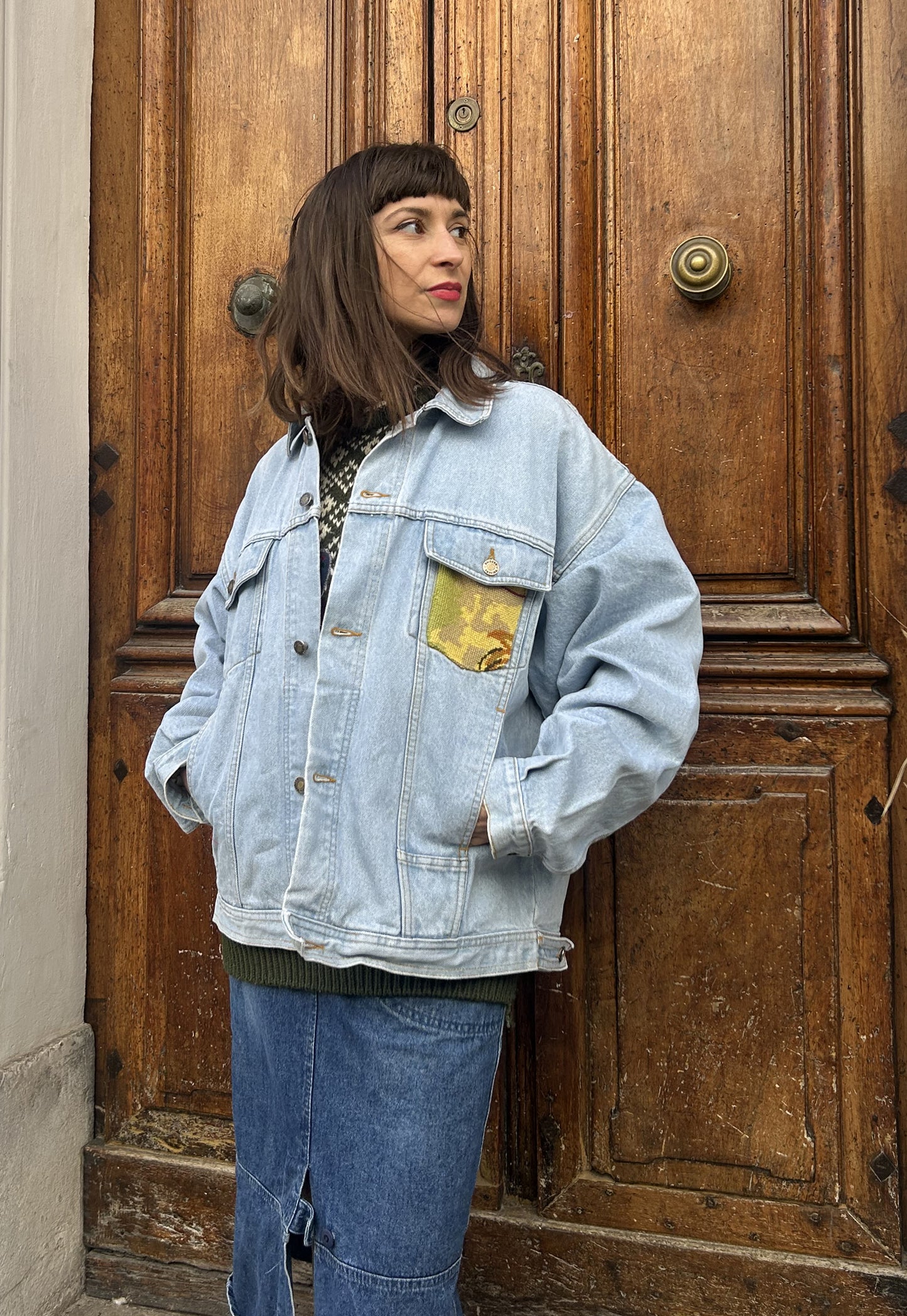 Upcycled jacket The Sunflowers ( XL)