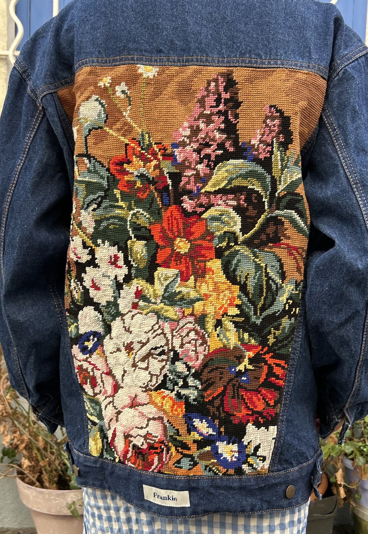 Upcycled jacket Les Fleurs (L)