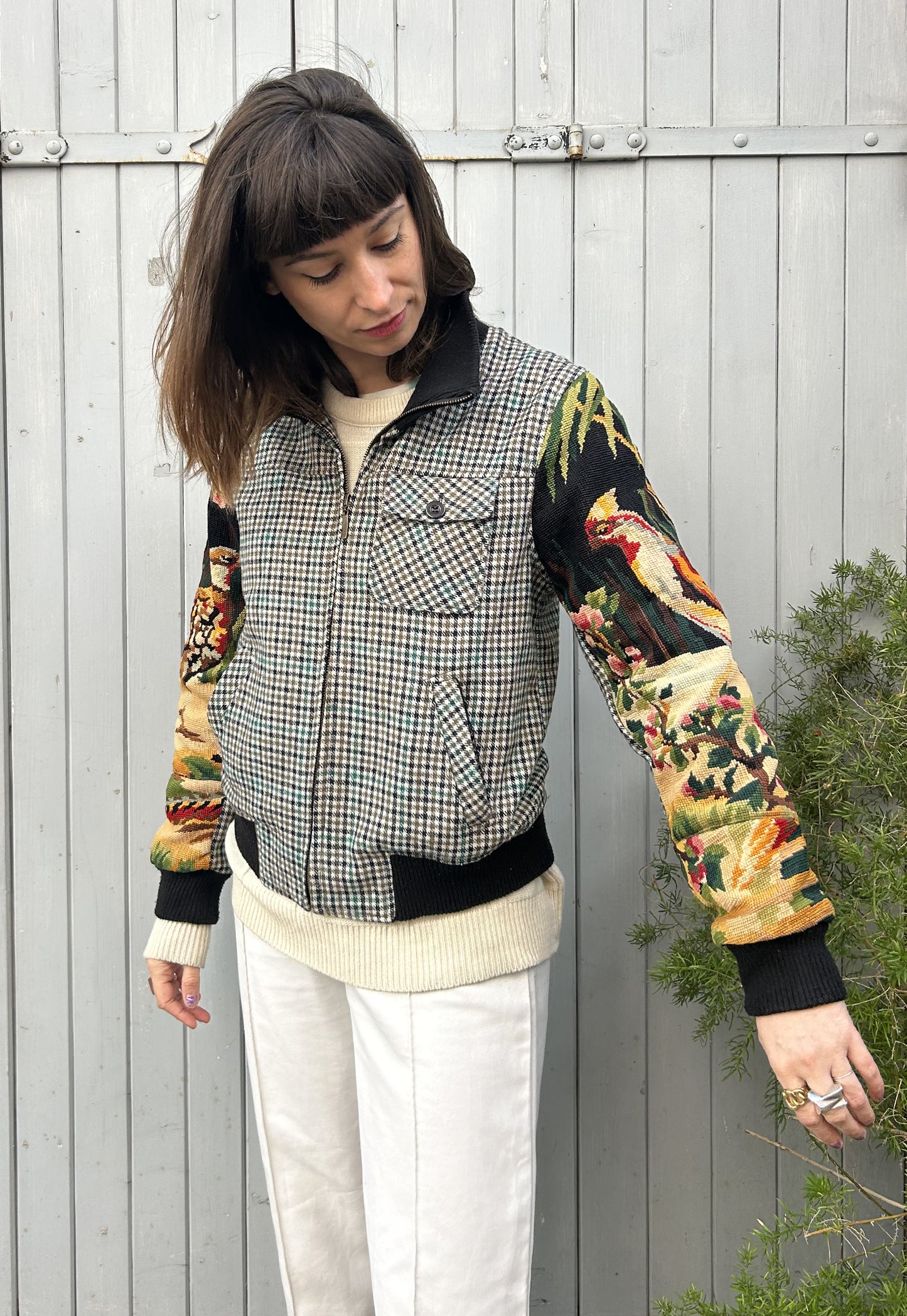 Upcycled Jacket Wild Birds (S)