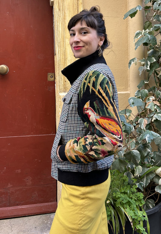 Upcycled Jacket Wild Birds (S)