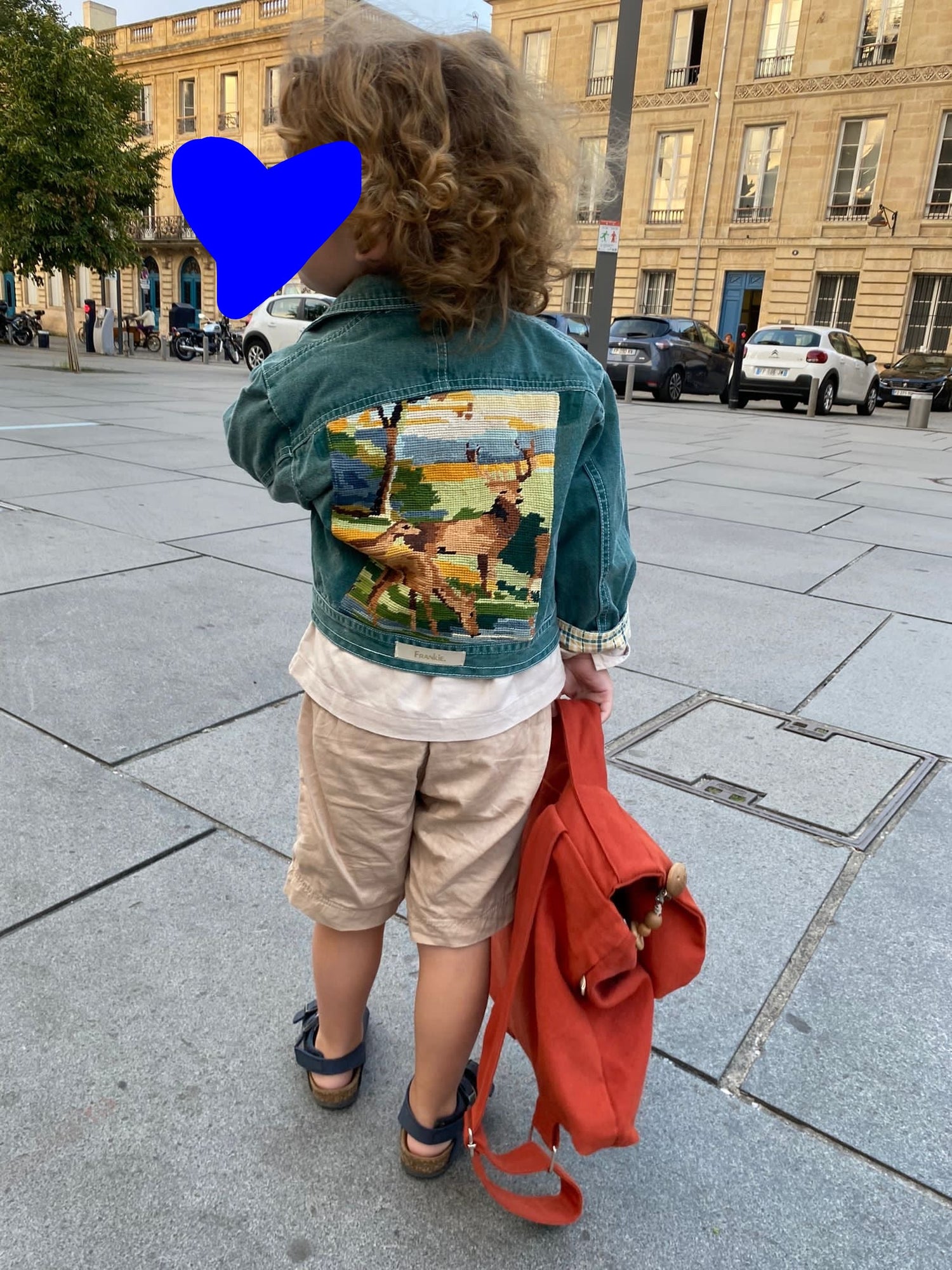 Upcycled Frankidz jackets with vintage needlepoints ( MADE TO ORDER)