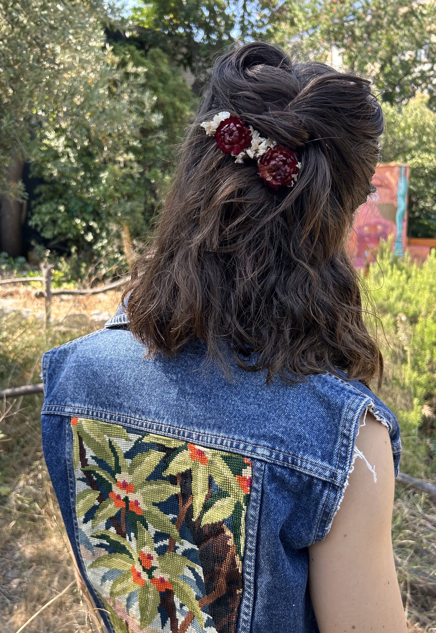 Upcycled Sleeveless Jacket Tropical (XS/S)