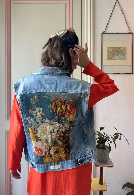 Upcycled Sleeveless Jacket Bouquet (L)