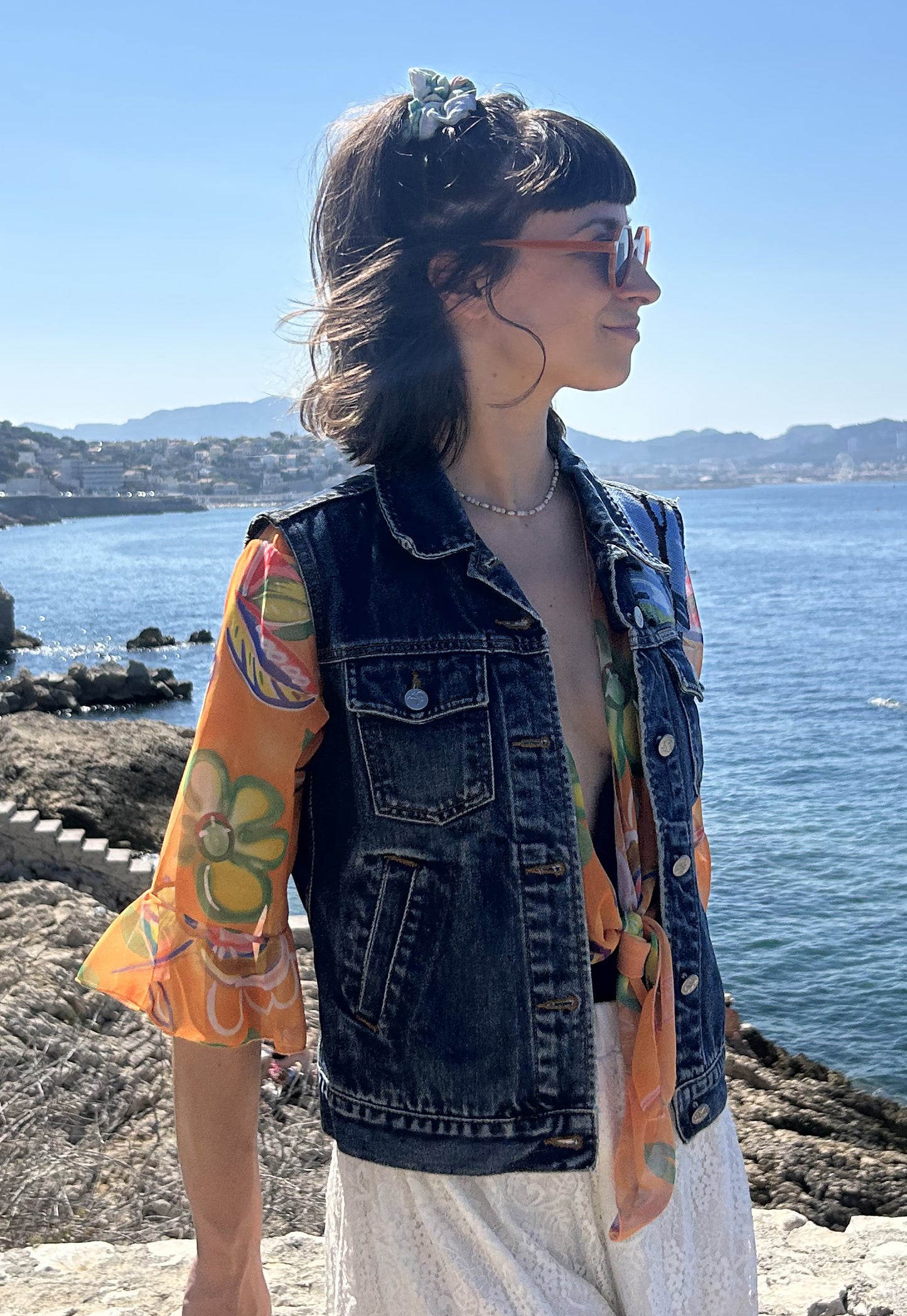 Upcycled Sleeveless Jacket La Caravelle (S)