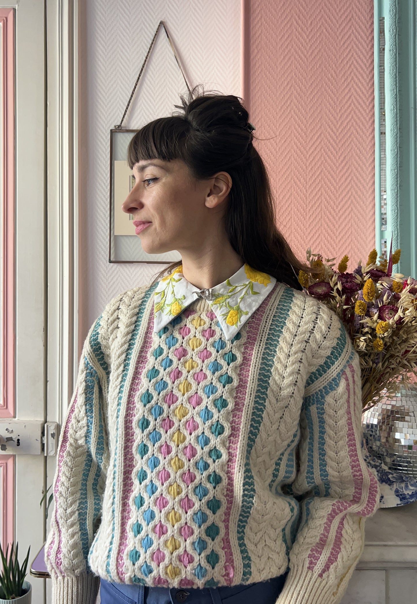 Upcycled detachable collar Simone