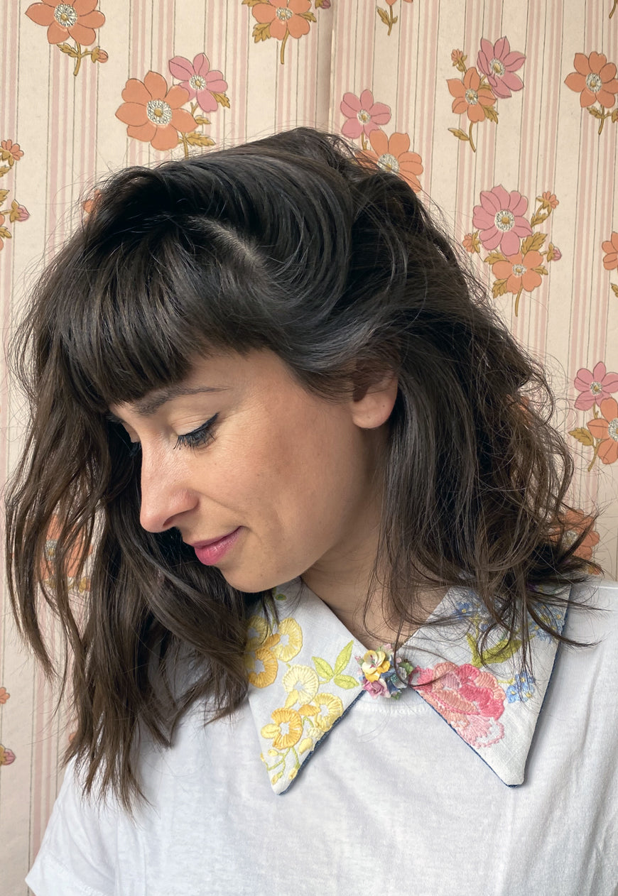 Upcycled detachable collar Simone