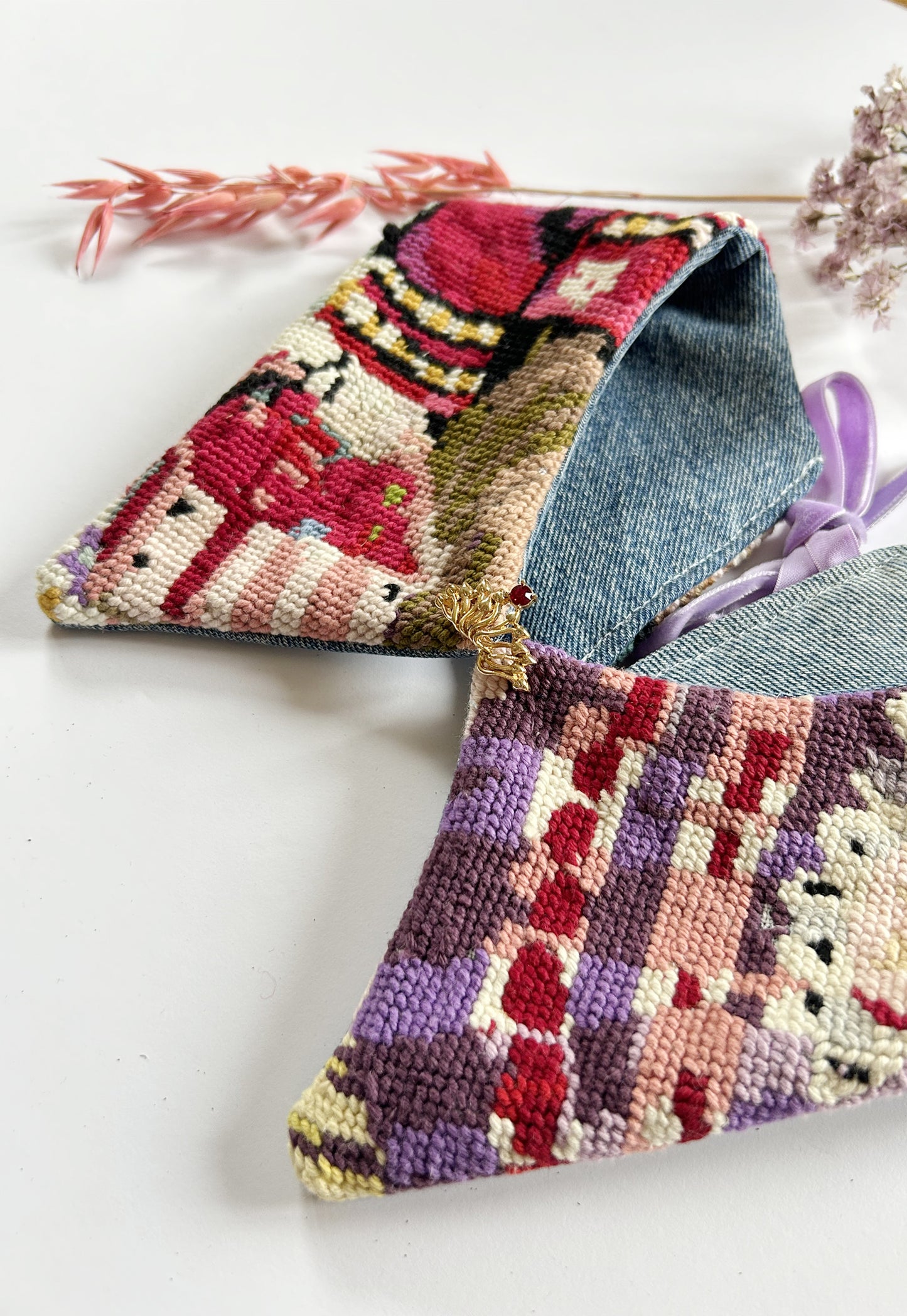 Upcycled detachable collar Simone