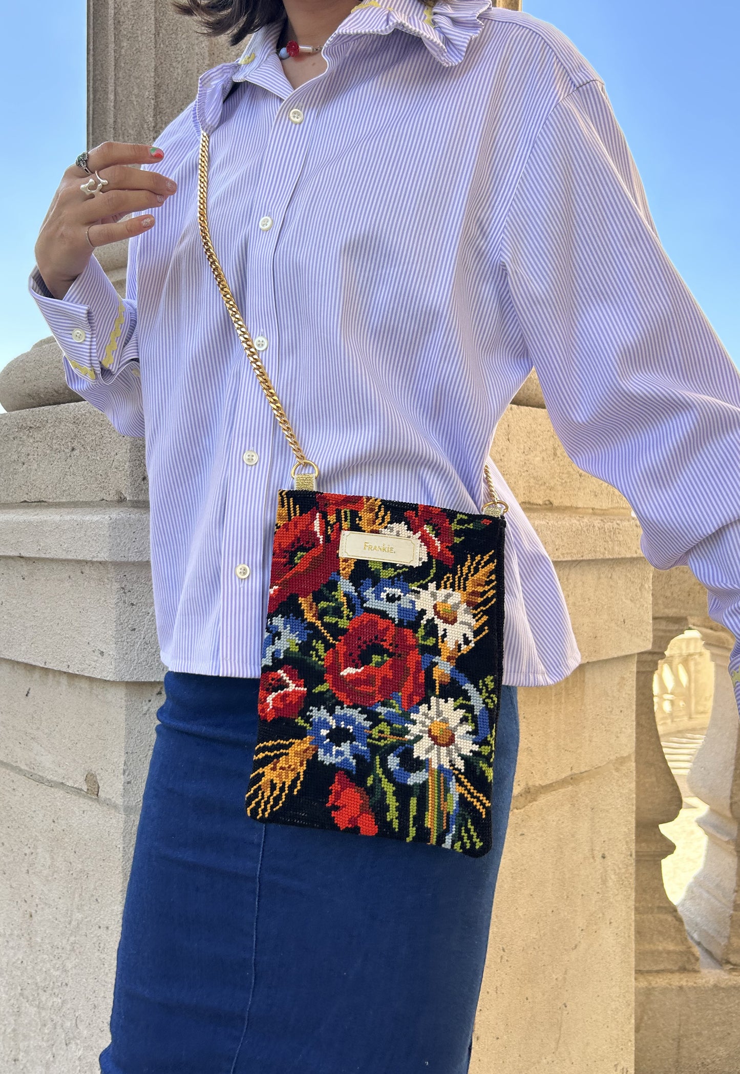 Upcycled chain bag Colette
