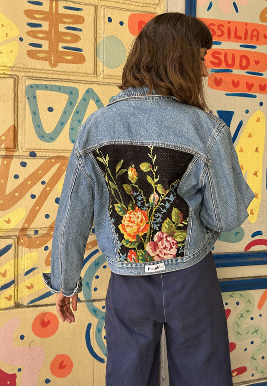 Frankie upcycled jacket Wild Roses (S/M)