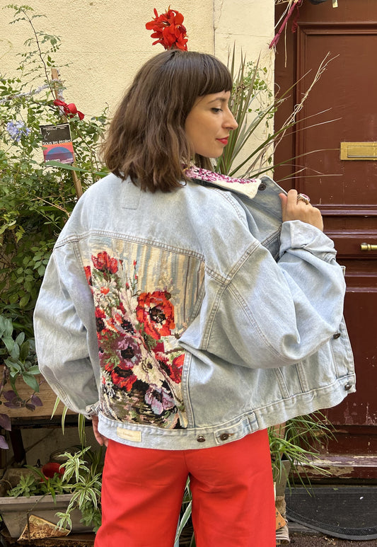 Frankie upcycled jacket Anémones (L)